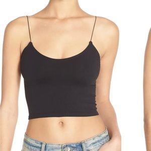 Free People Skinny Strap Seamless Brami in Navy